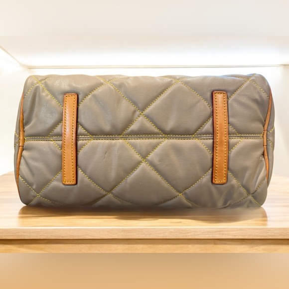 Dooney & Bourke Khaki Quilted Convertible Satchel Crossbody Made in 🇺🇸12”x8” - Picture 5 of 11